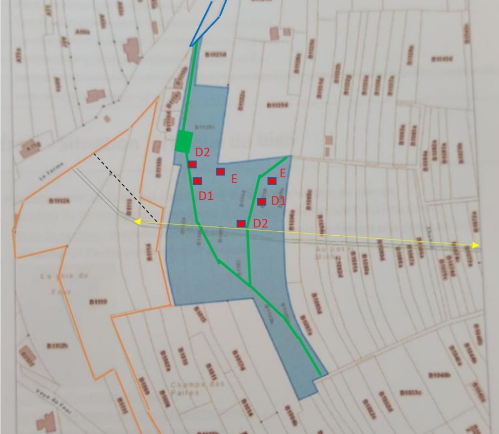 Plan de situation des containers et des routes par rapport au Pasai Michî